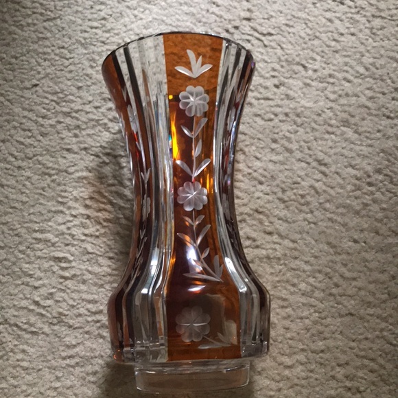 Vintage Bohemia glass vase - Picture 3 of 6